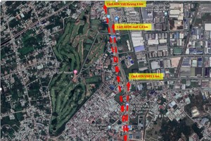 Hình ảnh: Vị trí khu đất nằm trên mặt tiền Quốc lộ 13 mà PDR “thâu tóm” tại Bình Dương