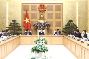 Phó Thủ tướng Vũ Đức Đam chủ trì cuộc họp. Ảnh: Văn Điệp - TTXVN