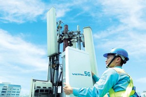 Một trạm 5G của Viettel tại Hà Nội.