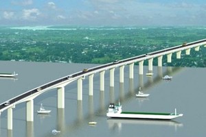 Phối cảnh cầu Châu Đốc - An Giang.