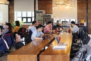 Không gian làm việc chung (co-working space) tại Toong Tràng Thi. Ảnh: Đức Thanh