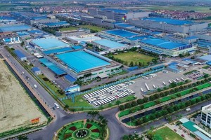 Toàn cành nhà máy SEV va SDV1 của Samsung tại Bắc Ninh - một trong những yếu tố khiến nhiều nhà đầu tư quan tâm đến bất động sản khu công nghiệp tại địa phương này. Ảnh: samsung