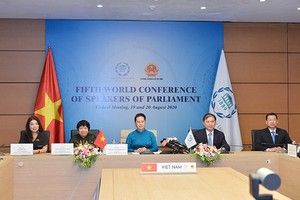 Đoàn Việt Nam tham dự Hội nghị từ điểm cầu Nhà Quốc hội - (Ảnh QK)