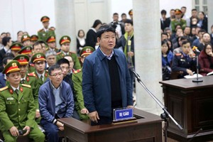 Ông Đinh La Thăng tại phiên tòa sơ thẩm diễn ra hồi tháng 1/2018.