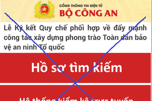 Hinh ảnh trang mạng giả mạo Cổng thông tin điện tử Bộ Công an