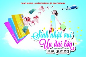 Sacombank ưu đãi cho chủ thẻ
