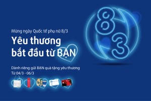 Ngân hàng Bản Việt tặng quà cho tất cả khách hàng nữ giao dịch nhân dịp 8/3