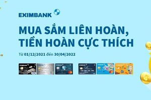 Eximbank ưu đãi cho chủ thẻ tín dụng và thẻ ghi nợ quốc tế