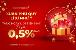 KienlongBank tặng ngay lì xì tiền mặt tới khách hàng khi gửi tiết kiệm đầu năm
