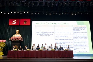 Ông Đỗ Lãm Chuyên (thứ ba từ phải qua) – Đại diện Eximbank ký kết hỗ trợ khách hàng tại hội nghị.