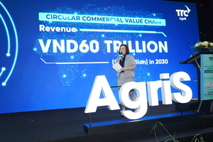 Bà Đặng Huỳnh Ức My chia sẻ kế hoạch doanh thu 60.000 tỷ đồng vào năm 2030 tại Đại hội đồng cổ đông thường niên SBT niên độ 2022-2023