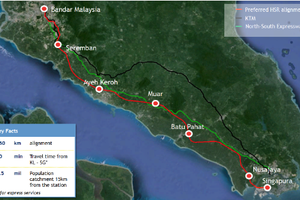 Dự án tàu siêu cao tốc sẽ rút ngắn thời gian kết nối giữa 2 quốc gia có nền kinh tế phát triển nhất Đông Nam Á.