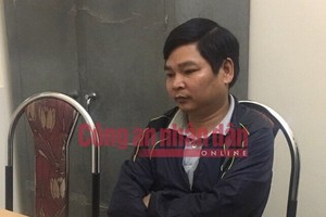 Đối tượng Lê Tuấn Anh tại cơ quan Công an