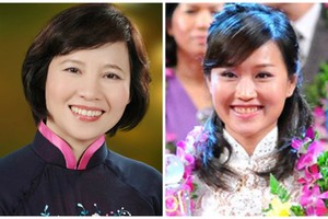 Thứ trưởng Hồ Thị Kim Thoa (trái) và con gái Nguyễn Thái Nga - Phó Tổng giám đốc Bóng đèn Điện Quang