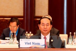 Chủ tịch nước Việt Nam dự Diễn đàn Vành đai và Con đường tại Bắc Kinh hôm qua. Ảnh: TTXVN