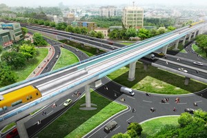 Phối cảnh đường trên cao của tuyến metro 33.000 tỷ ở Hà Nội