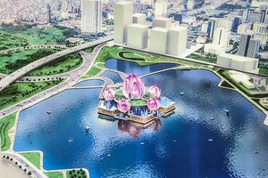 Phối cảnh nhà hát Hoa Sen được giới thiệu tại Hội nghị xúc tiến đầu tư TP Hà Nội cuối tháng 6. Ảnh: PK.