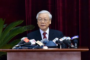 Tổng bí thư Nguyễn Phú Trọng phát biểu khai mạc Hội nghị Trung ương 6. Ảnh: VGP/Nhật Bắc