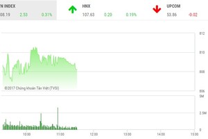 Phiên sáng 5/10: Thanh khoản cải thiện, VN-Index vẫn thất bại với ngưỡng 810 điểm
