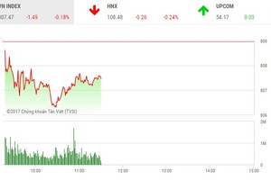Phiên sáng 10/10: Dòng bank đuối sức, thị trường đồng loạt điều chỉnh