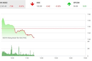 Phiên sáng 17/4: Dòng tiền chảy vào cổ phiếu nhỏ, VN-Index tiếp tục giảm sâu