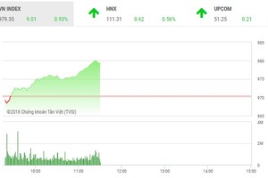 Phiên sáng 11/9: Dòng tiền cải thiện, VN-Index tăng mạnh