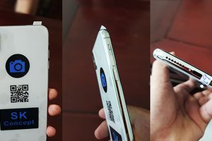 Mẫu smartphone nhái có thiết kế tương tự iPhone Xs Max của Apple nhưng kém hoàn thiện.