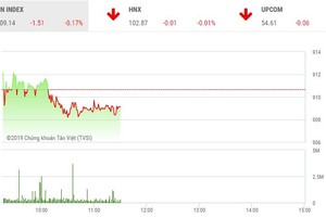 Phiên sáng 1/2: Các mã lớn đồng loạt điều chỉnh, VN-Index đánh mất ngưỡng 910 điểm