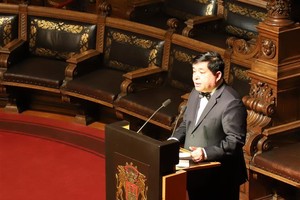 Bộ trưởng Nguyễn Chí Dũng phát biểu tại sự kiện Liebesmahl. Ảnh: Phạm Thắng - PV TTXVN tại Đức.