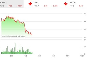 Phiên sáng 6/6: Sắc đỏ lấn át, VN-Index quay đầu giảm điểm