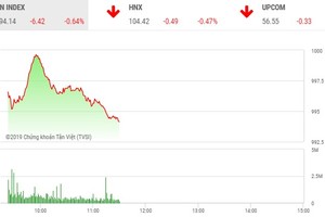 Phiên sáng 21/11: Sắc đỏ ngập tràn, VN-Index tiếp tục giảm mạnh, mất mốc 995 điểm