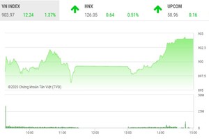 Giao dịch chứng khoán chiều 3/9: HDB tăng mạnh, góp phần đưa VN-Index vượt 900 điểm 