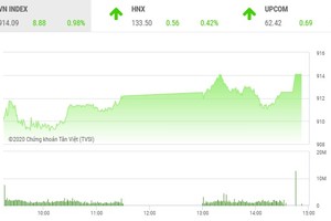 Giao dịch chứng khoán chiều 1/10: Nhiều mã nổi sóng, VN-Index áp sát mốc 915 điểm