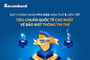 Sacombank 8 năm liên tiếp đạt chứng nhận PCI DSS về bảo mật thẻ