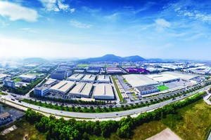 Việc sáp nhập địa giới hành chính mở ra không gian phát triển mới cho khu công nghiệp. Ảnh: Dũng Minh.