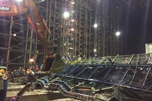 Khung cảnh hiện trường vụ tai nạn sập giàn giáo ở Formosa, Hà Tĩnh