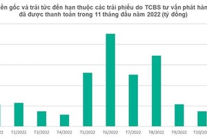 11 tháng đầu 2022, trên 400 mã trái phiếu do TCBS tư vấn phát hành đã được thanh toán đủ lãi và gốc, trị giá 22.000 tỷ đồng
