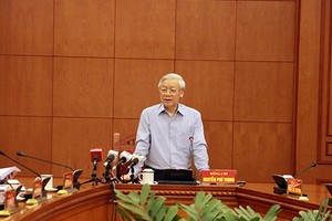 Tổng Bí thư Nguyễn Phú Trọng phát biểu kết luận cuộc họp (Ảnh Noichinh.vn)