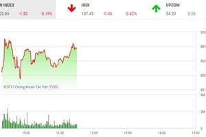 Phiên sáng 27/9: Sắc đỏ bao trùm, 2 sàn đồng loạt giảm