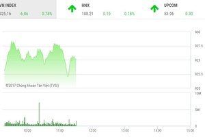 Phiên sáng 22/11: Dòng tiền chảy mạnh, VN-Index tiếp tục thẳng tiến