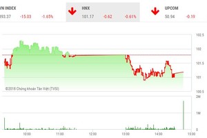Diễn biến HNX-Index phiên 29/10. Nguồn: TVSI