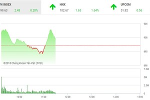 Phiên sáng 16/11: HDB hút vốn ngoại nhất thị trường, VN-Index tiến sát ngưỡng 900 điểm