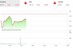 Phiên sáng 10/12: Sắc đỏ chiếm ưu thế, thị trường điều chỉnh