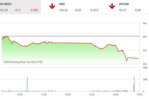Phiên chiều 14/12: Lực bán tăng cuối phiên, VN-Index trượt mốc 955 điểm