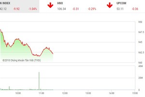 Phiên sáng 17/12: Chìm trong sắc đỏ