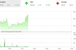 Phiên sáng 21/1: Dòng bank giúp duy trì sắc xanh