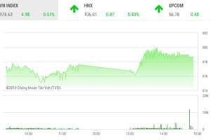 Phiên chiều 11/7: Dòng bank dẫn lối, VN-Index vẫn hụt mốc 980 điểm