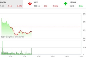 Phiên sáng 2/12: Sắc đỏ lấn át, VN-Index mất mốc 970 điểm