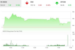 Phiên chiều 30/12: Bluechip giúp VN-Index giữ mốc 965 điểm