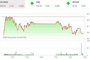 Phiên chiều 13/1: VN-Index bảo toàn mốc 965 điểm, ROS sắp về mệnh giá